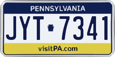 PA license plate JYT7341