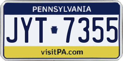 PA license plate JYT7355