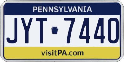 PA license plate JYT7440
