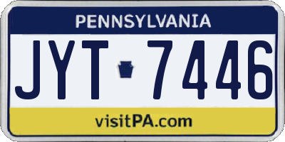 PA license plate JYT7446