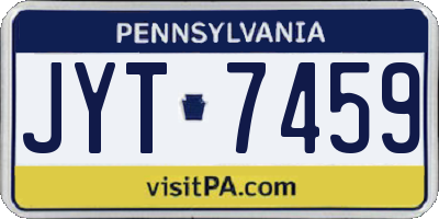 PA license plate JYT7459