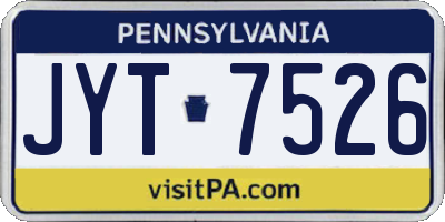 PA license plate JYT7526