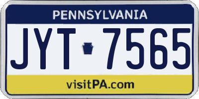 PA license plate JYT7565