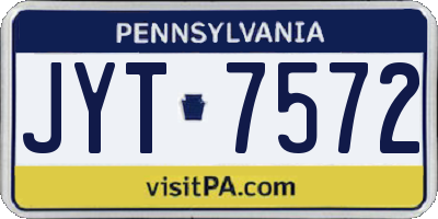 PA license plate JYT7572
