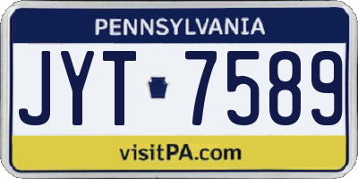 PA license plate JYT7589