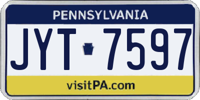 PA license plate JYT7597
