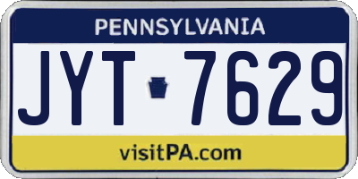 PA license plate JYT7629