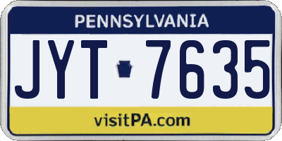 PA license plate JYT7635