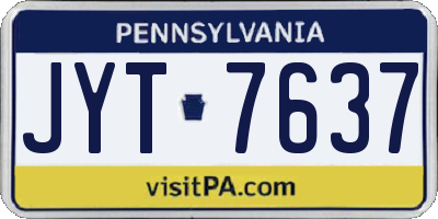PA license plate JYT7637