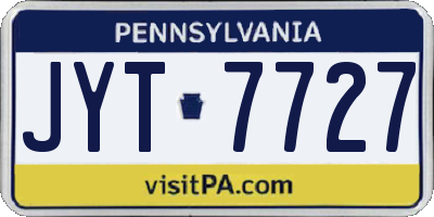 PA license plate JYT7727