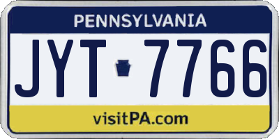 PA license plate JYT7766