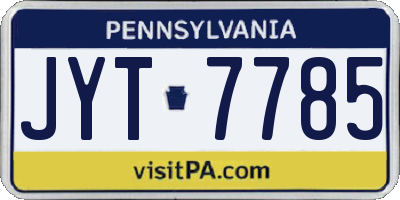 PA license plate JYT7785