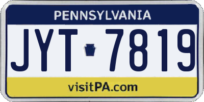 PA license plate JYT7819