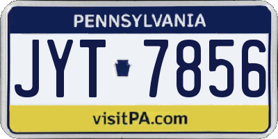 PA license plate JYT7856