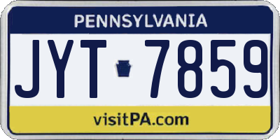 PA license plate JYT7859