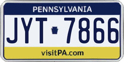 PA license plate JYT7866