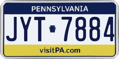 PA license plate JYT7884