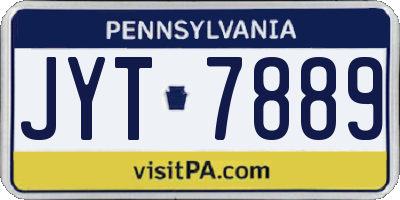 PA license plate JYT7889