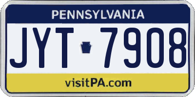PA license plate JYT7908