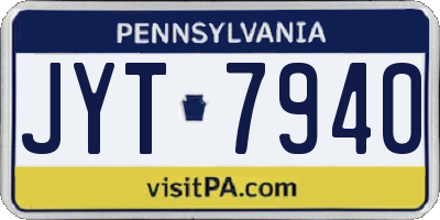 PA license plate JYT7940