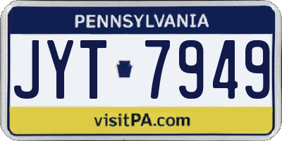 PA license plate JYT7949