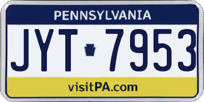 PA license plate JYT7953