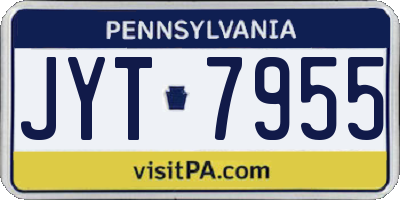 PA license plate JYT7955