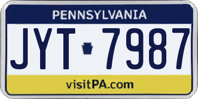 PA license plate JYT7987