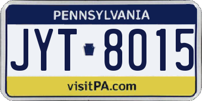 PA license plate JYT8015