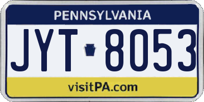 PA license plate JYT8053