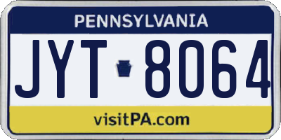 PA license plate JYT8064