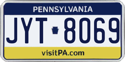 PA license plate JYT8069
