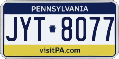 PA license plate JYT8077