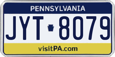 PA license plate JYT8079