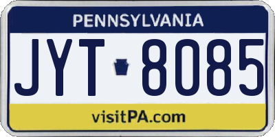 PA license plate JYT8085