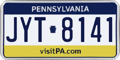 PA license plate JYT8141