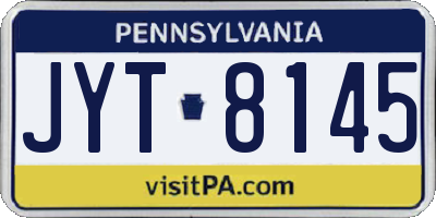 PA license plate JYT8145