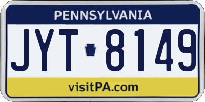 PA license plate JYT8149