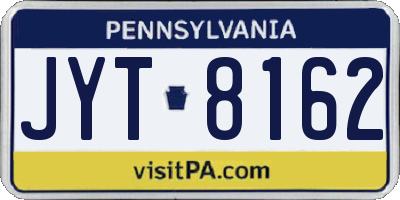 PA license plate JYT8162