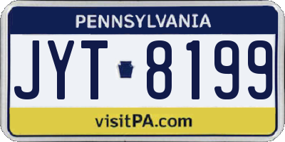 PA license plate JYT8199