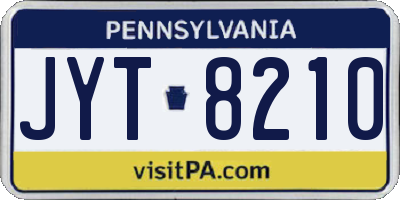 PA license plate JYT8210