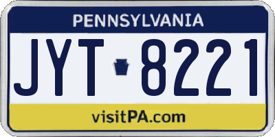 PA license plate JYT8221