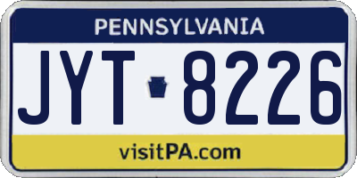 PA license plate JYT8226
