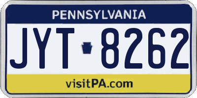 PA license plate JYT8262