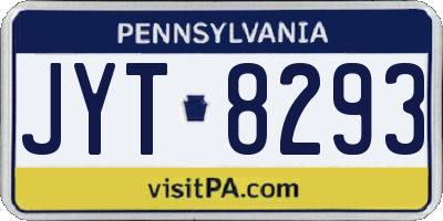 PA license plate JYT8293