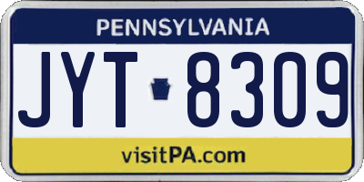 PA license plate JYT8309