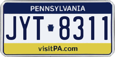 PA license plate JYT8311