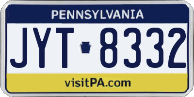 PA license plate JYT8332