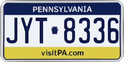 PA license plate JYT8336