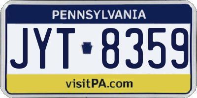 PA license plate JYT8359